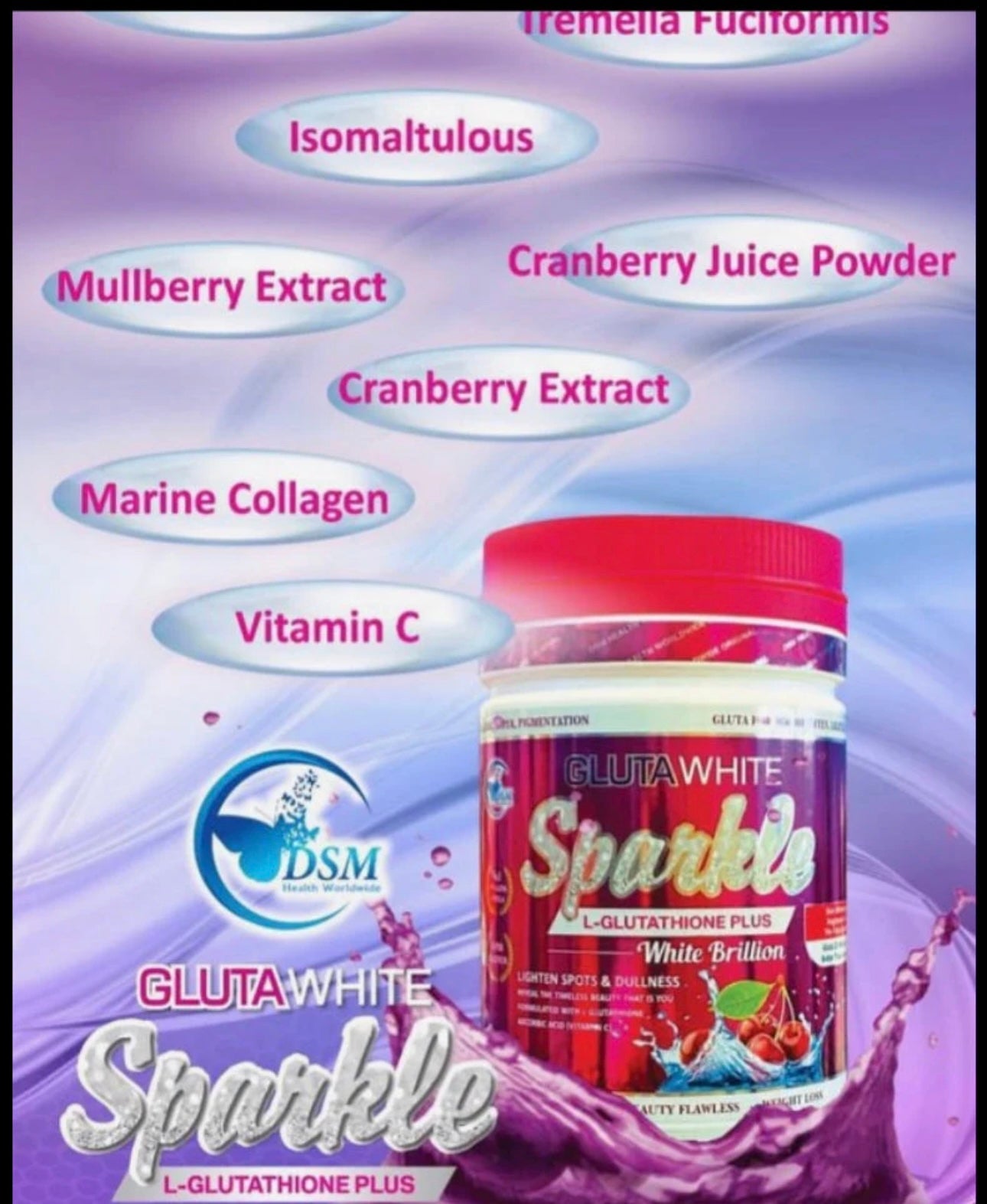 Sparkle gluta white collagen powder