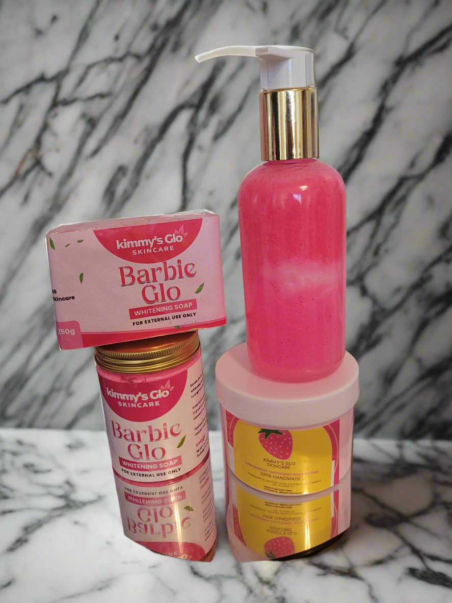 BARBIE GLO BODY GLOWING COMBO 4PC/ COLLAGEN WITH ALPHA ARBUTIN
