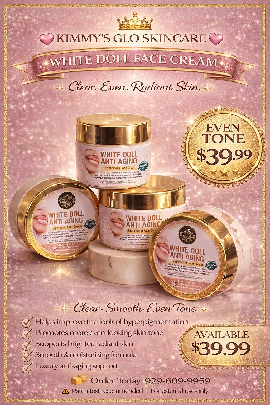 White doll face cream/ sunburn