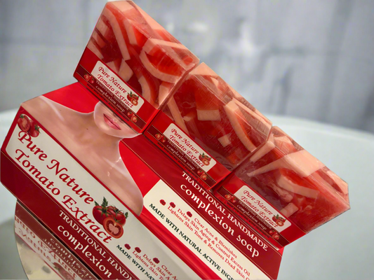 Organic tomato soap for acne and dark spots