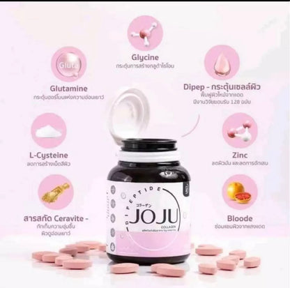 JOJU Collagen Dipeptide Reduce Acne Freckles Smooth Lightening Skin 30 caps