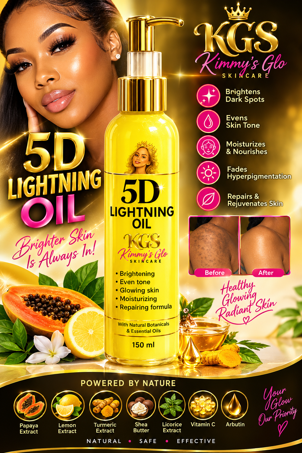 5D whitening body oil