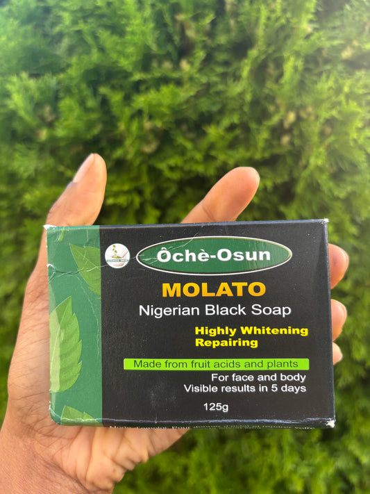 Molato Nigerian black soap acne lightening